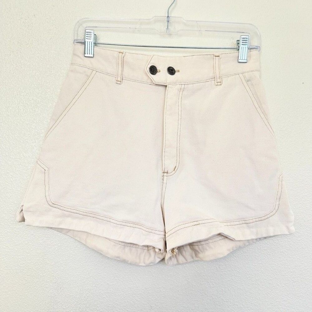 Jean Wyler Hot Short Vtg High Rise Grease Roller Skating Cream White Women's 26